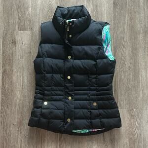 Lilly Pulitzer Isabelle Down Puffer Vest Black Size Small